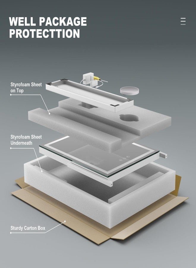 Hasipu مرآة زينة هاسيبُو بإضاءة، مرآة مكياج بإضاءة تكبير 10x، قابلة لتعديل شدة الإضاءة بثلاثة أوضاع، تحكم بشاشة لمس، مرآة مكياج LED مقاس 17 × 22 بوصة - Image 5